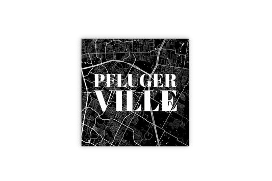 Minimalistic B&W Texas Pflugerville Map | Wood Sign | Eaches | Min 2