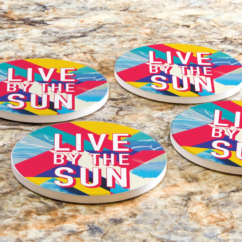 Live By The Sun | Absorbent Coasters | Set of 4 | Min 2