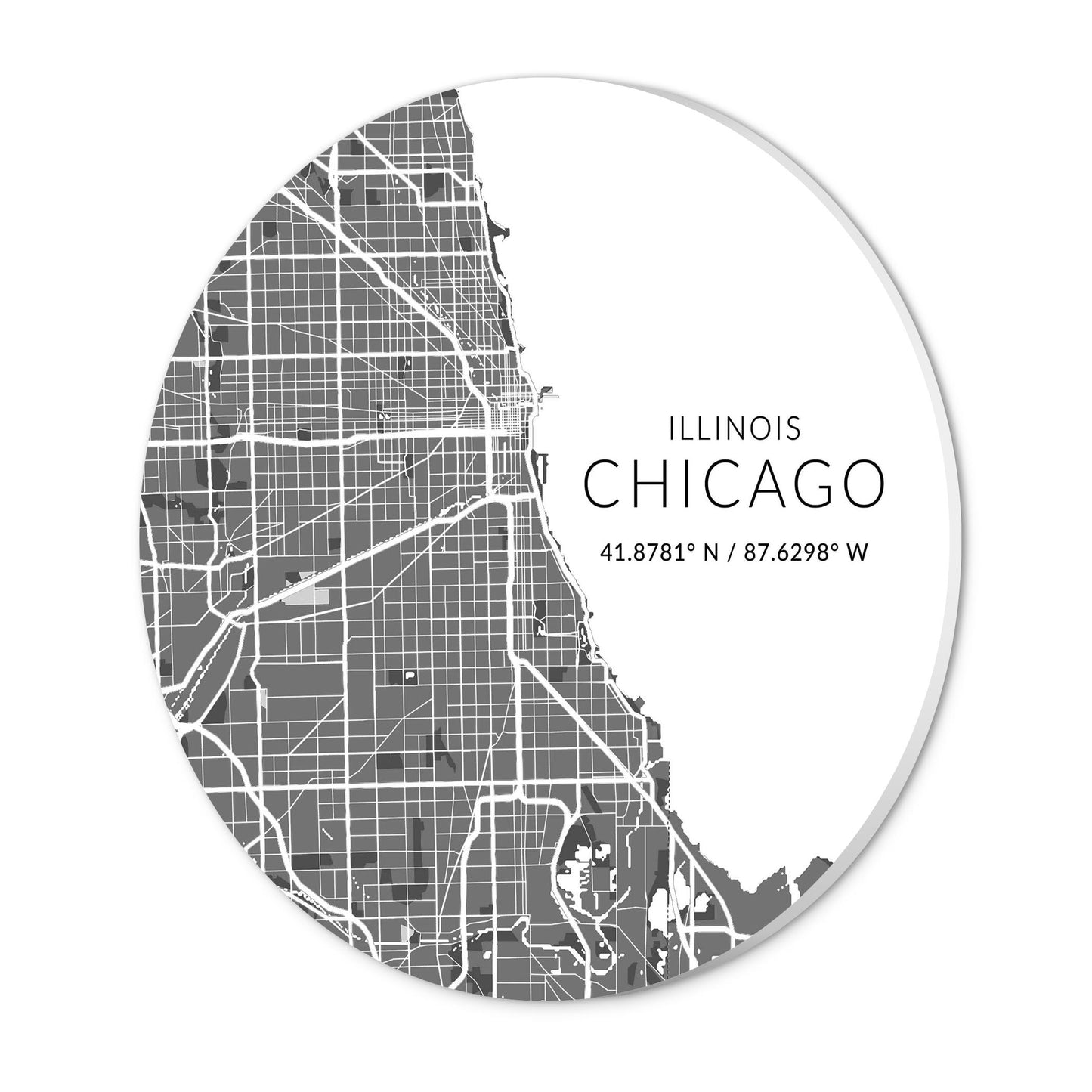 Minimalistic Chicago Map | Wood Sign | Eaches | Min 1