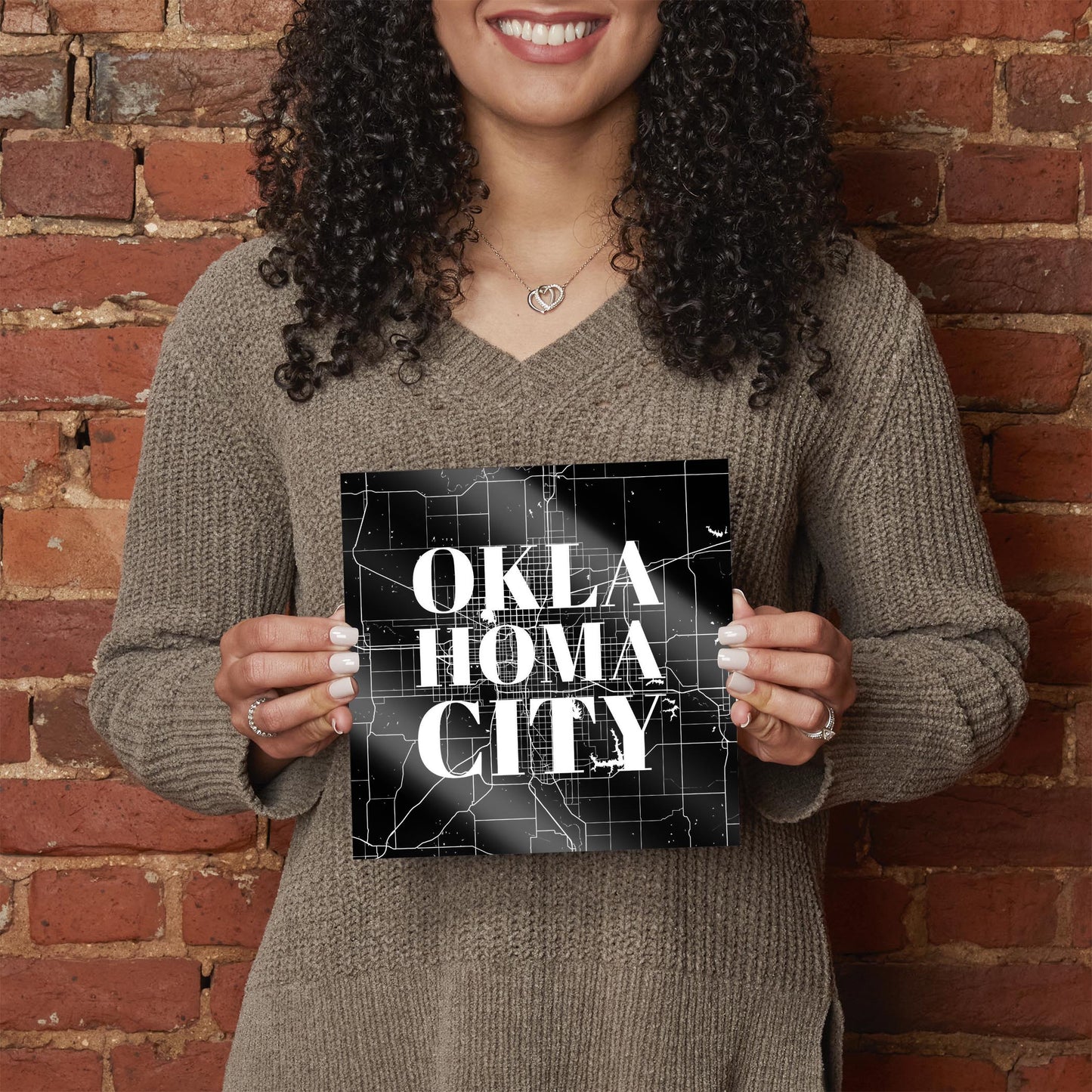 Modern Oklahoma City Map | Hi-Def Glass Art | Eaches | Min 2