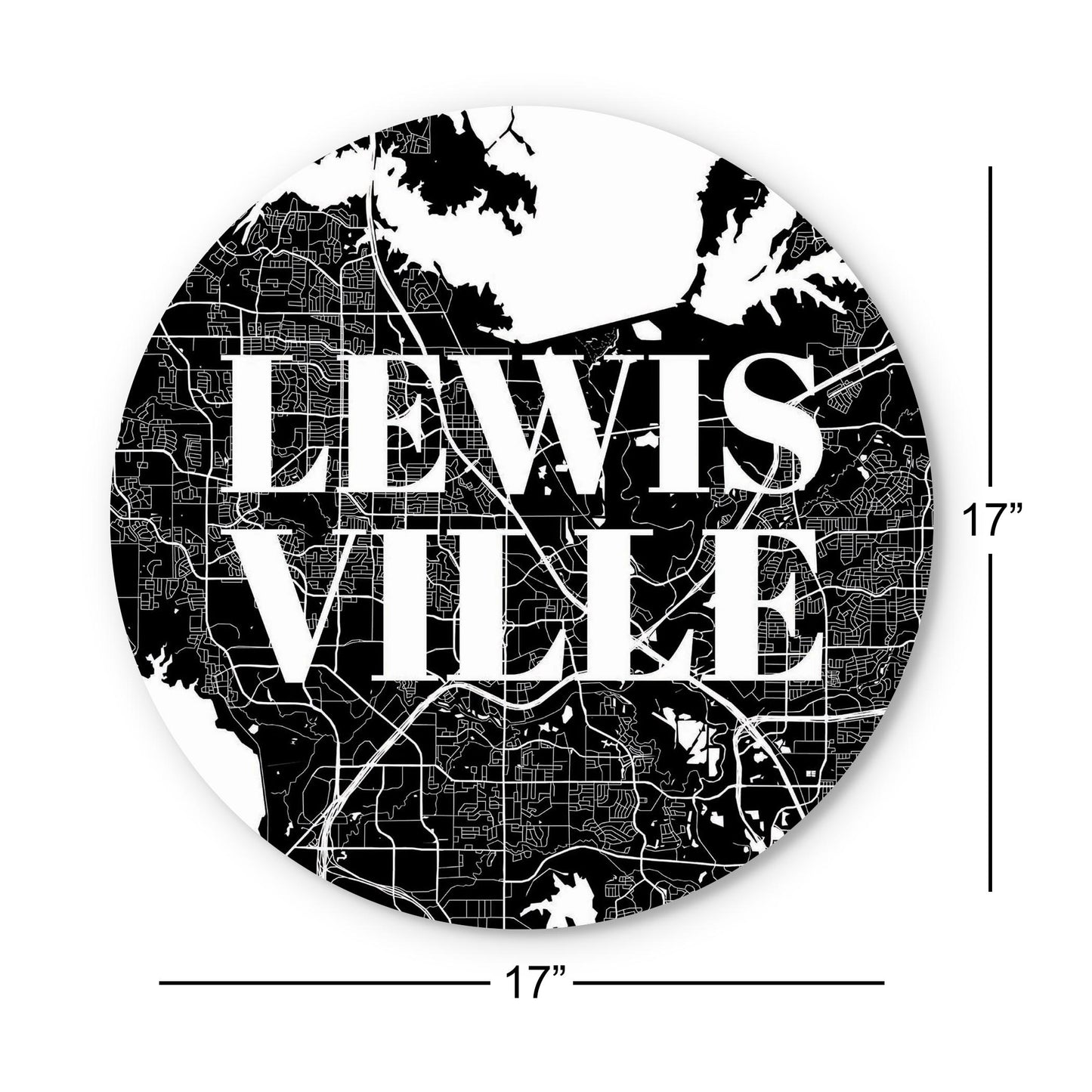 Minimalistic B&W Texas Lewisville Map | Wood Sign | Eaches | Min 1