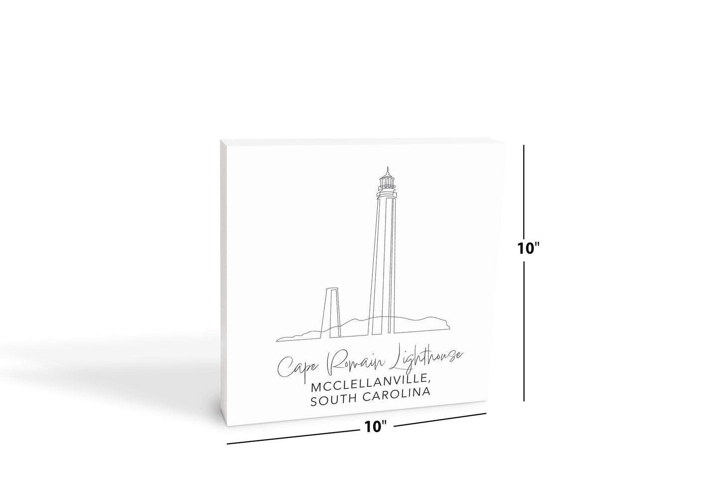 Cape Romain Lighthouse | Wood Block | Eaches | Min 2