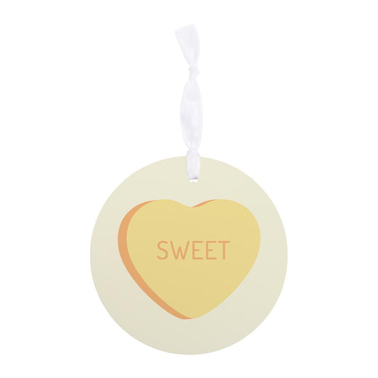 Message Hearts Sweet | Wood Ornament | Eaches | Min 6