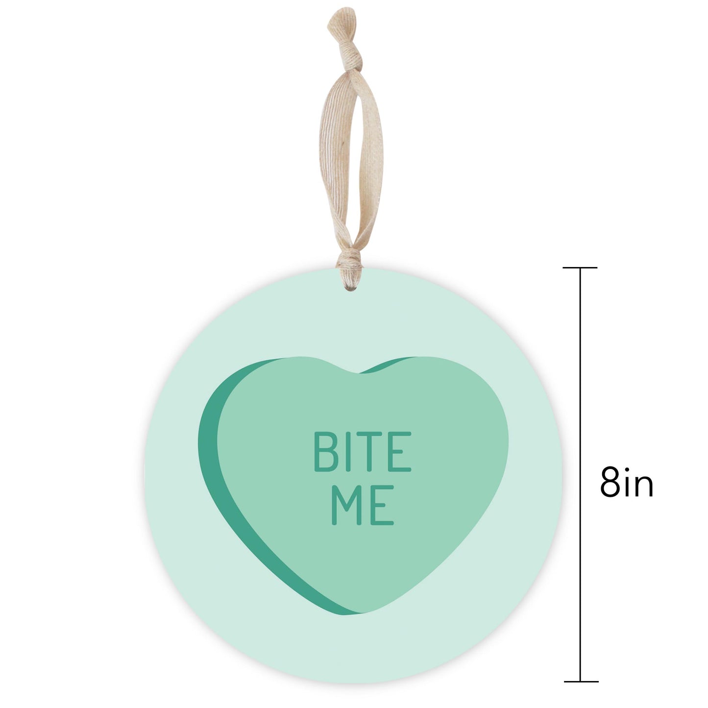 Funny Message Hearts Bite Me | Wood Ornament | Eaches | Min 1