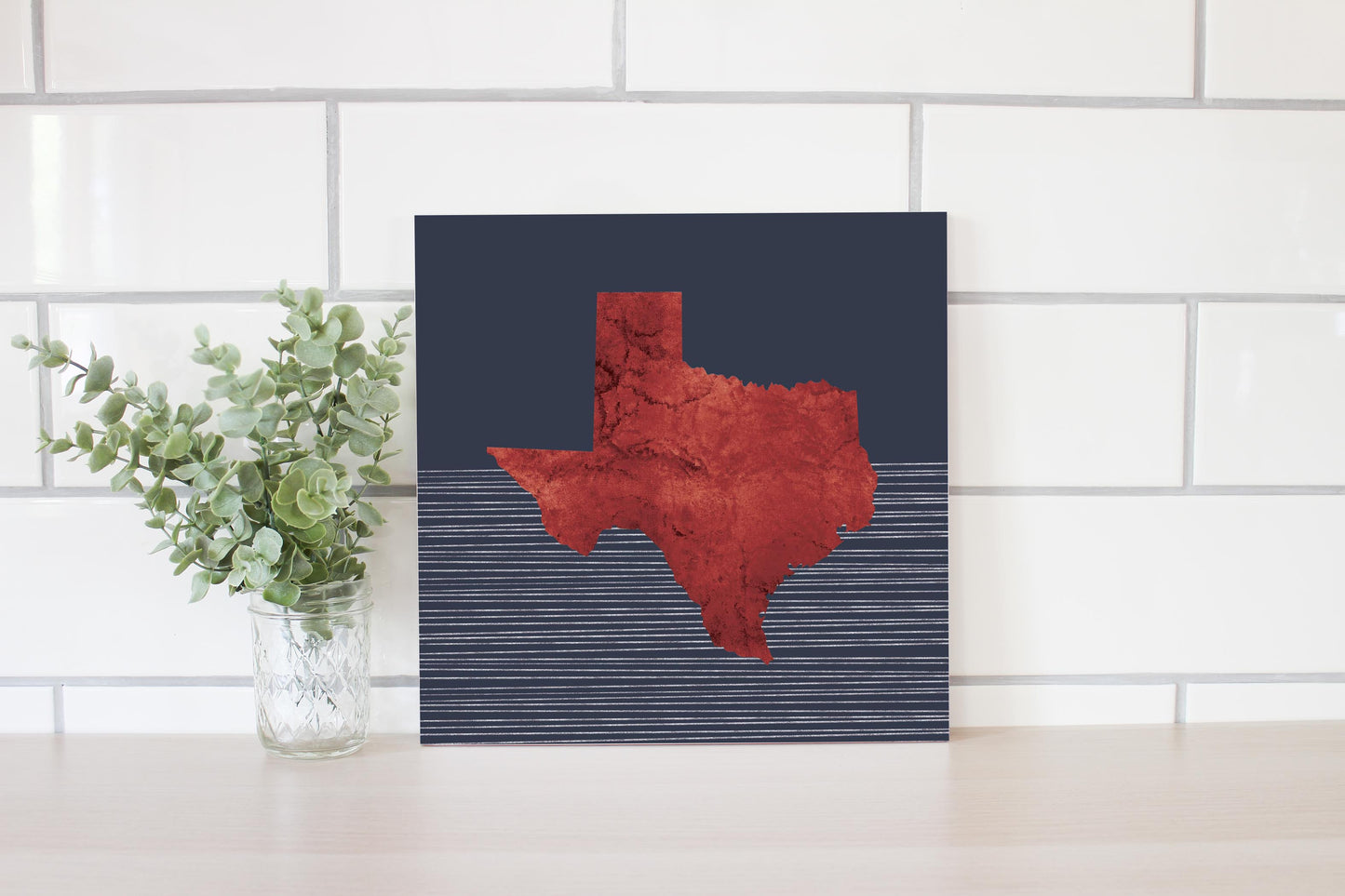 Modern Minimalist Texas Straight Line State Shape | Wood Sign | Eaches | Min 2