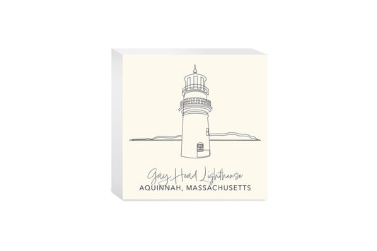 Cream Gay Head Lighthouse | Wood Block | Eaches | Min 4