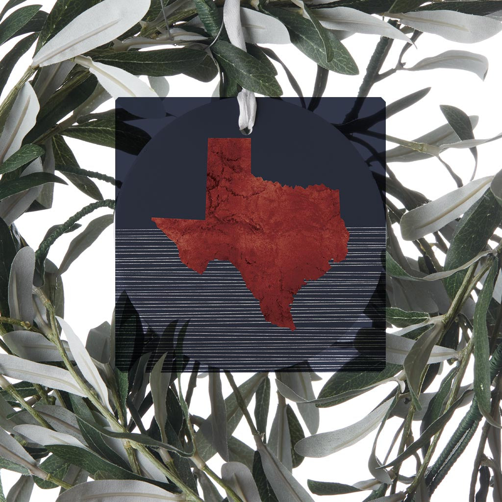 Modern Minimalist Texas Straight Line State Shape | Wood Ornament | Eaches | Min 6