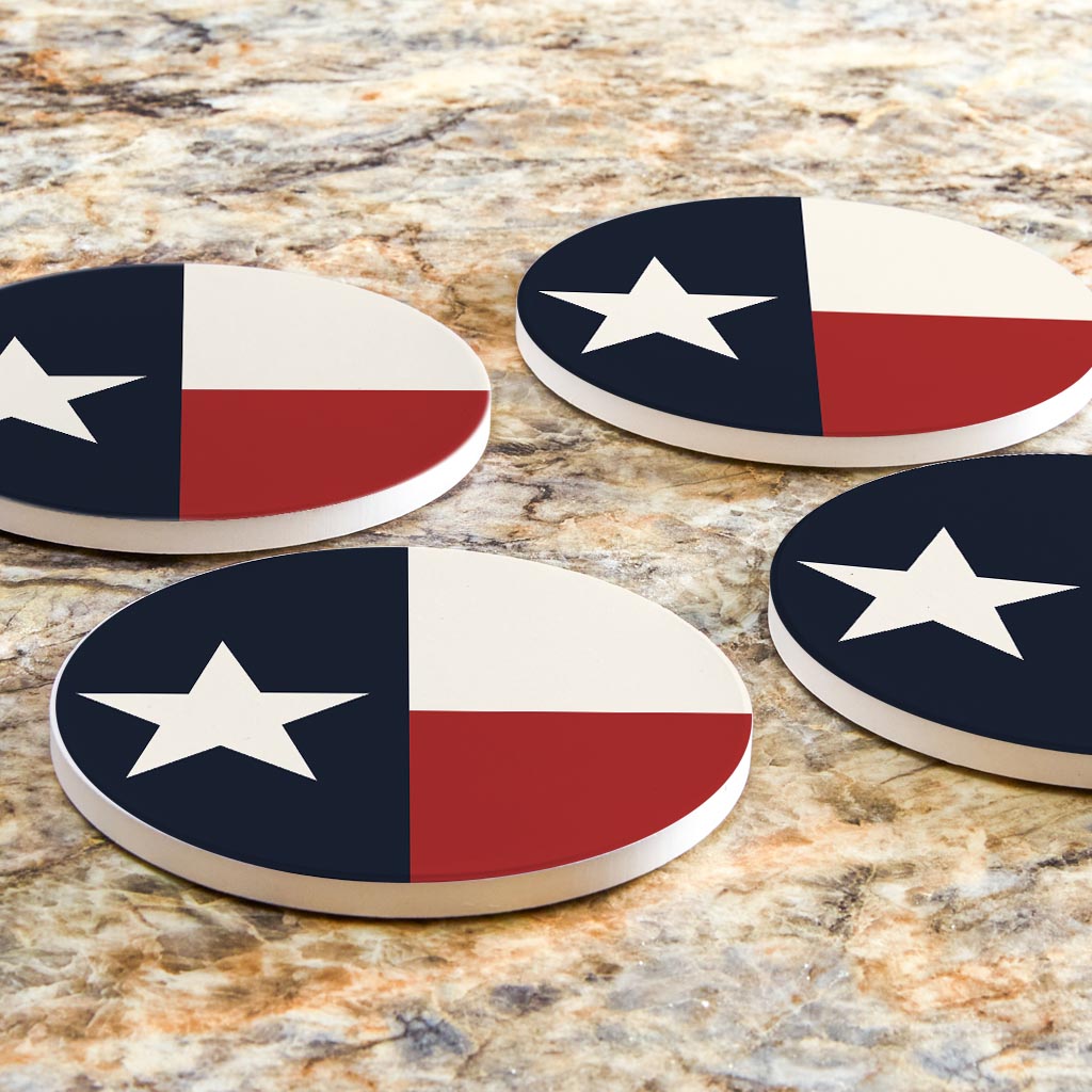 Modern Minimalist Texas Colors Flag| Absorbent Coasters | Set of 4 | Min 2