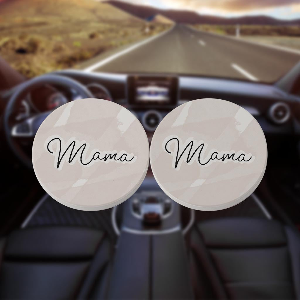 Modern Minimalist Mothers Day Mama | Absorbent Car Coasters | Set of 2 | Min 4