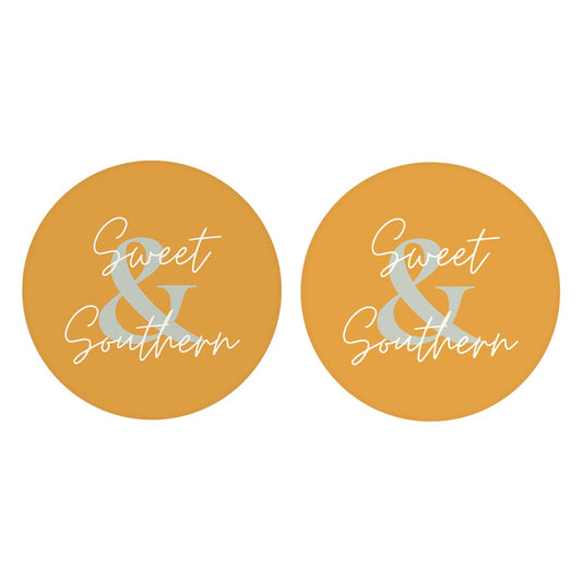 Modern Minimalist Oklahoma Sweet Southern| Absorbent Car Coasters | Set of 2 | Min 4