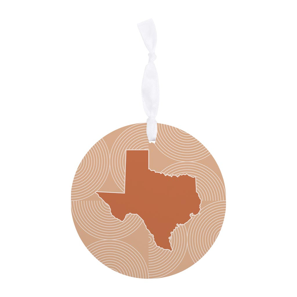 Modern Minimalist Texas State Shape With Pattern | Wood Ornament | Eaches | Min 6