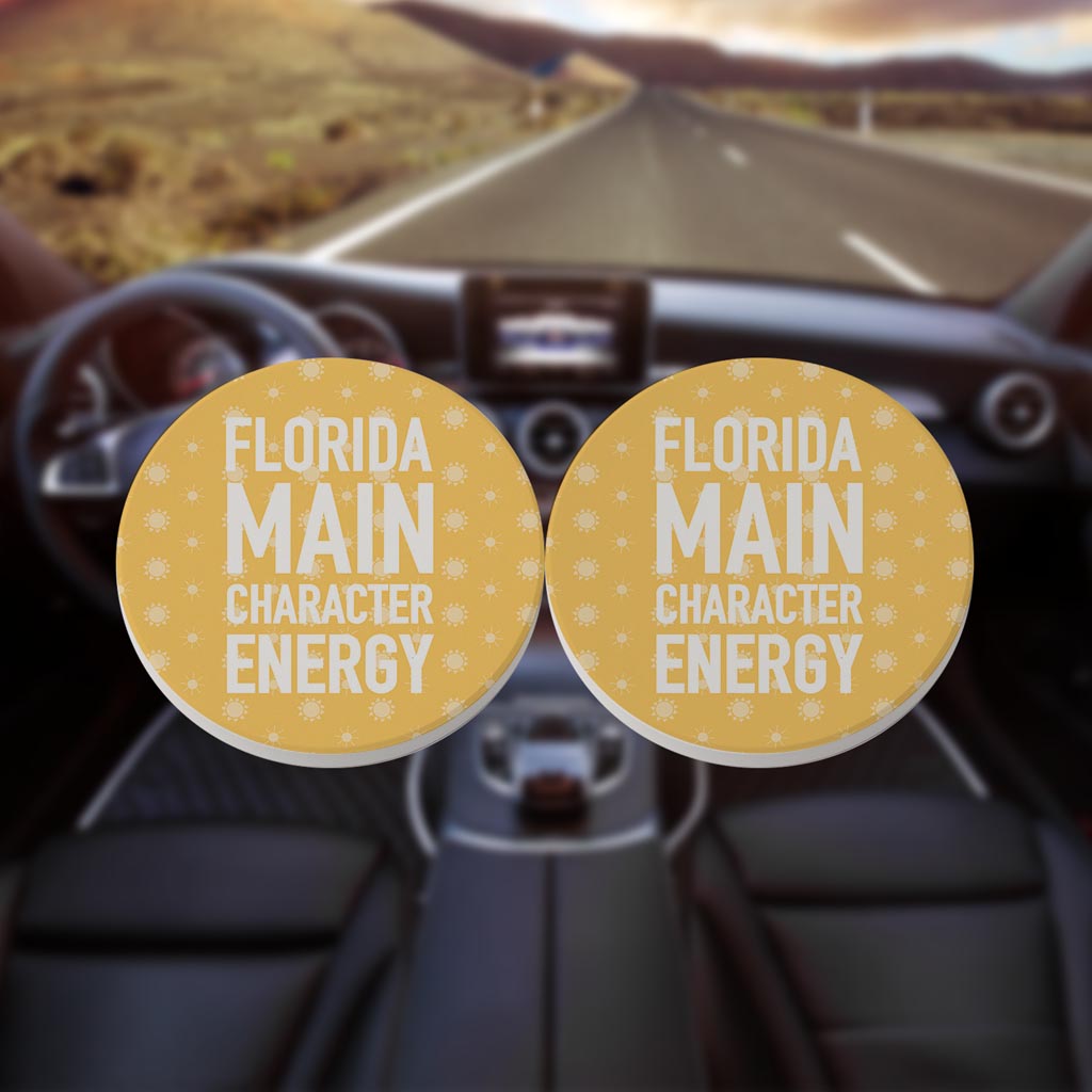 Florida Main Character Energy | Absorbent Car Coasters | Set of 2 | Min 4