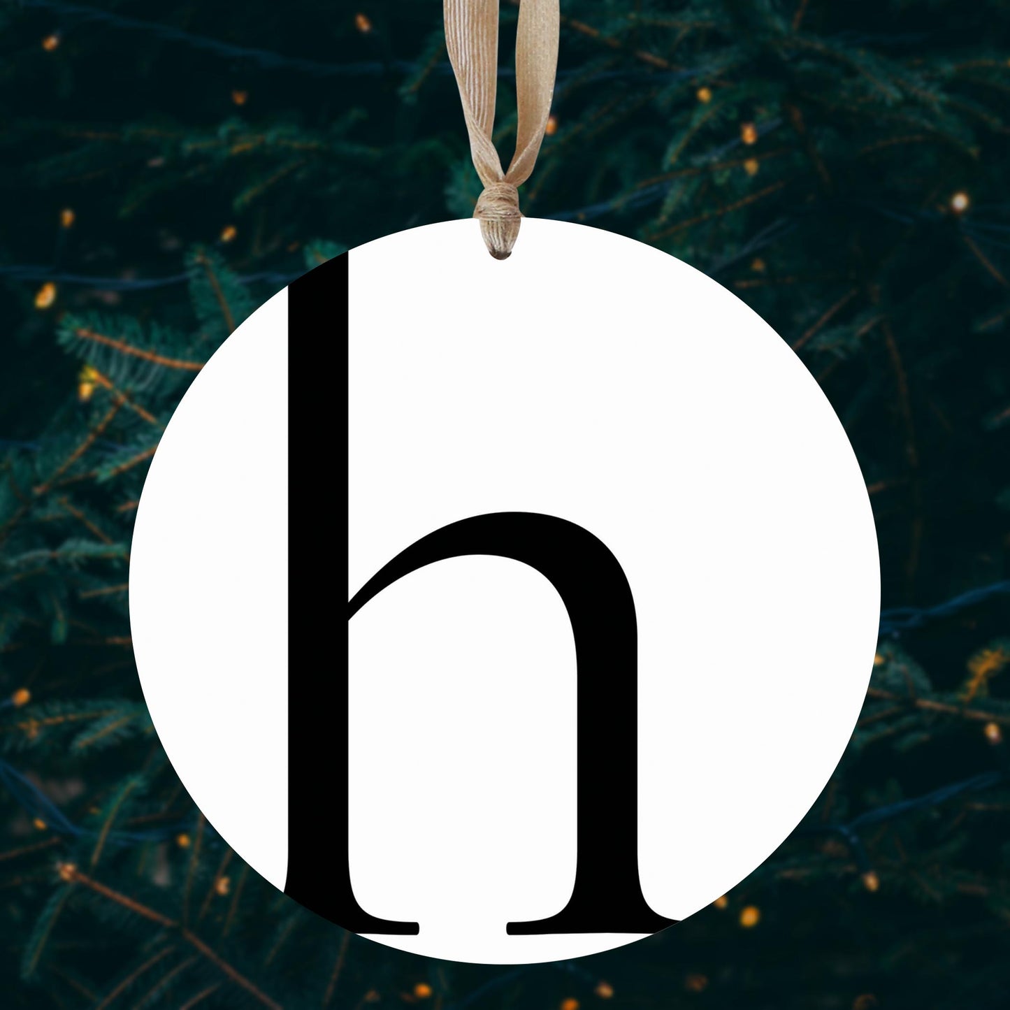 Minimalist Monogram H | Wood Ornament | Eaches | Min 1