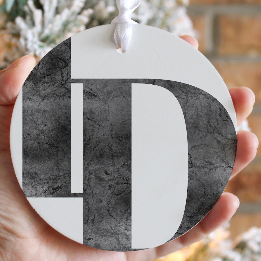 Minimalist B&W Idaho White Initials | Wood Ornament | Eaches | Min 6