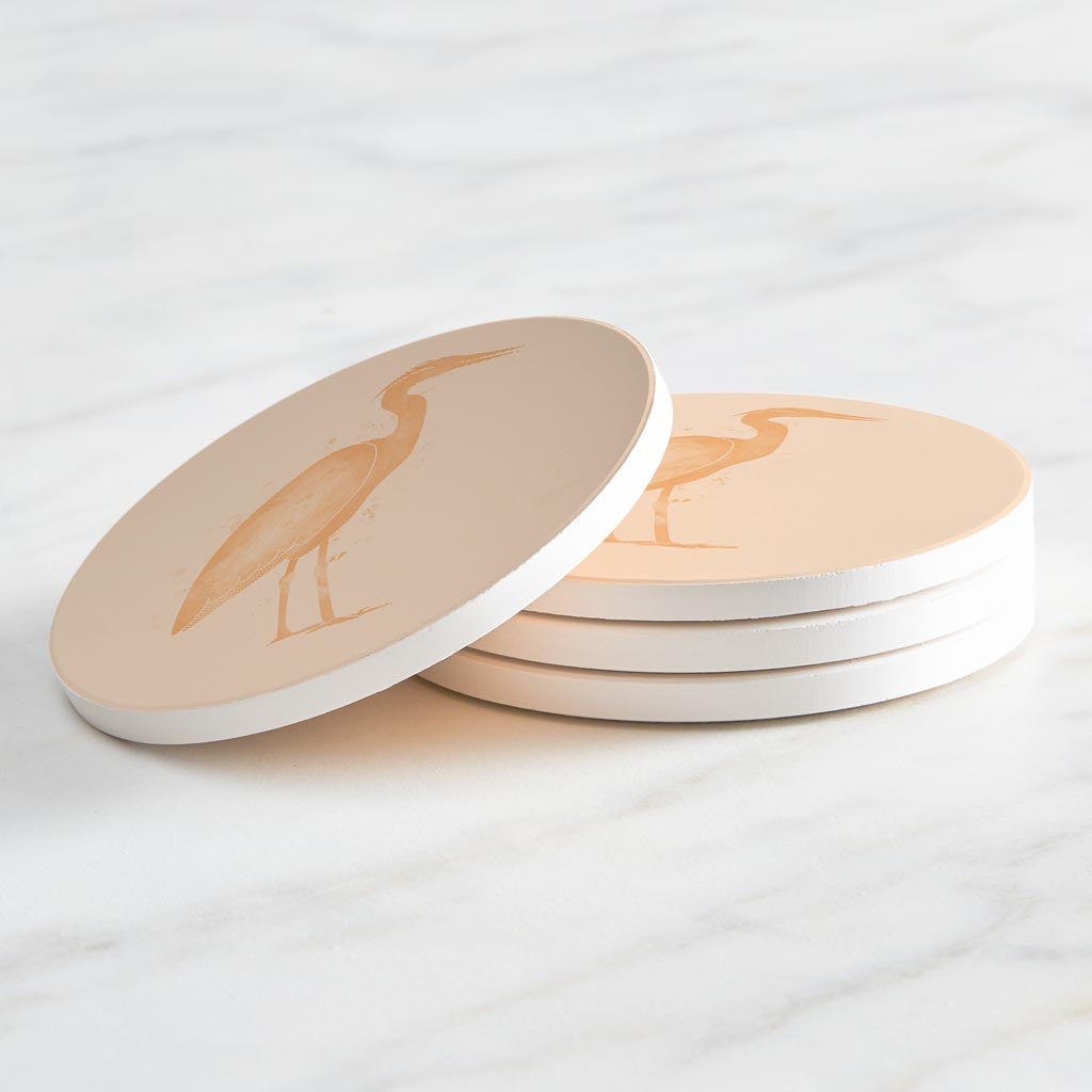 Louisiana Colorful Water Color Heron | Absorbent Coasters | Set of 4 | Min 2