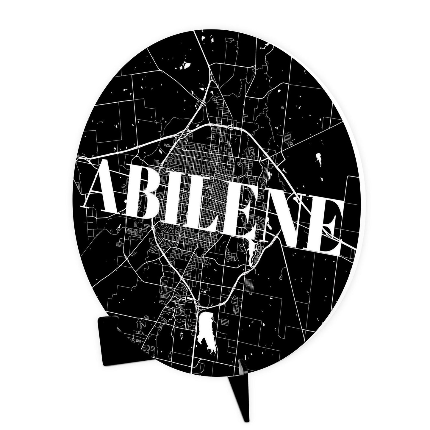 Minimalist B&W Texas Abilene Map | Wood Sign | Eaches | Min 1