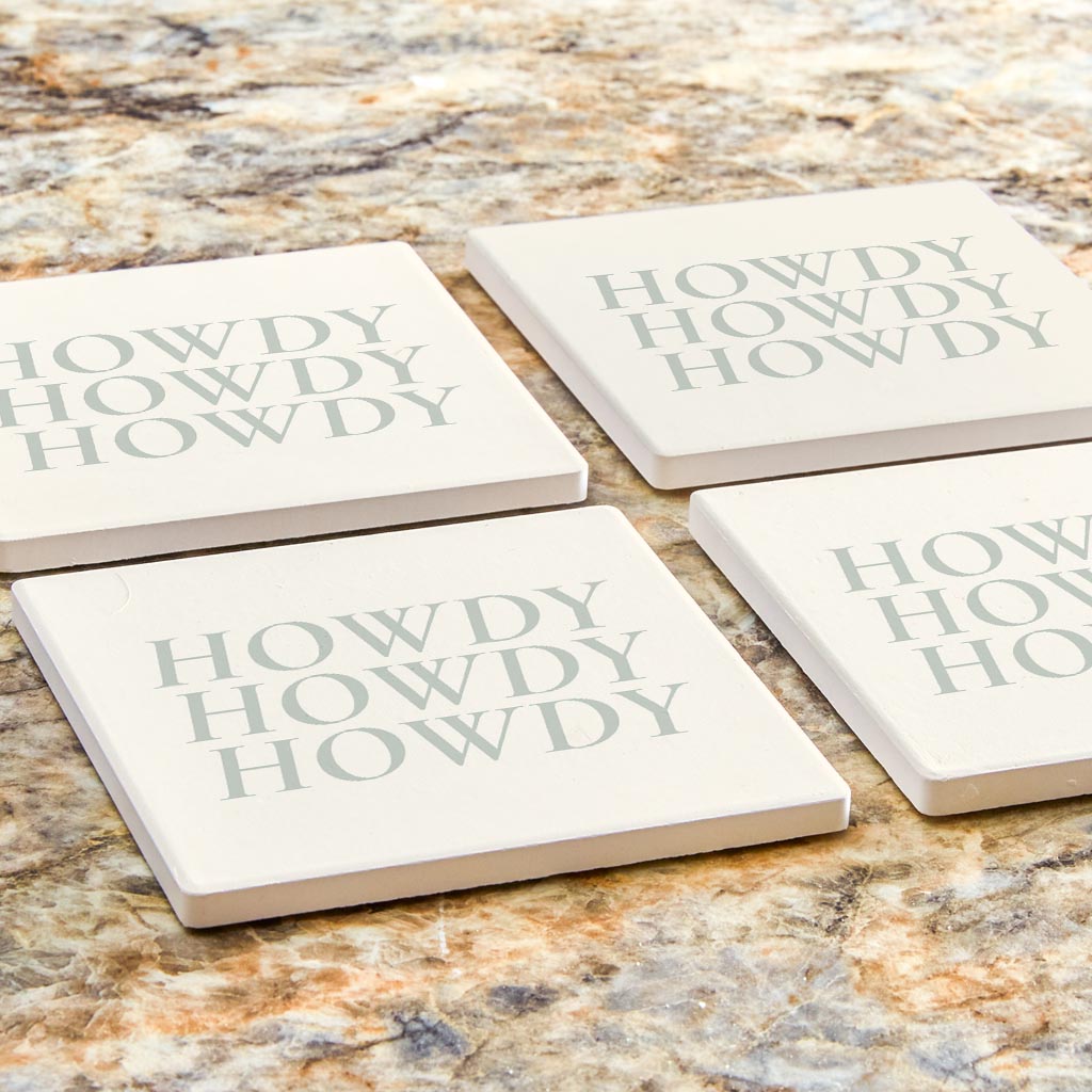 Modern Minimalist Oklahoma Howdy | Absorbent Coasters | Set of 4 | Min 2