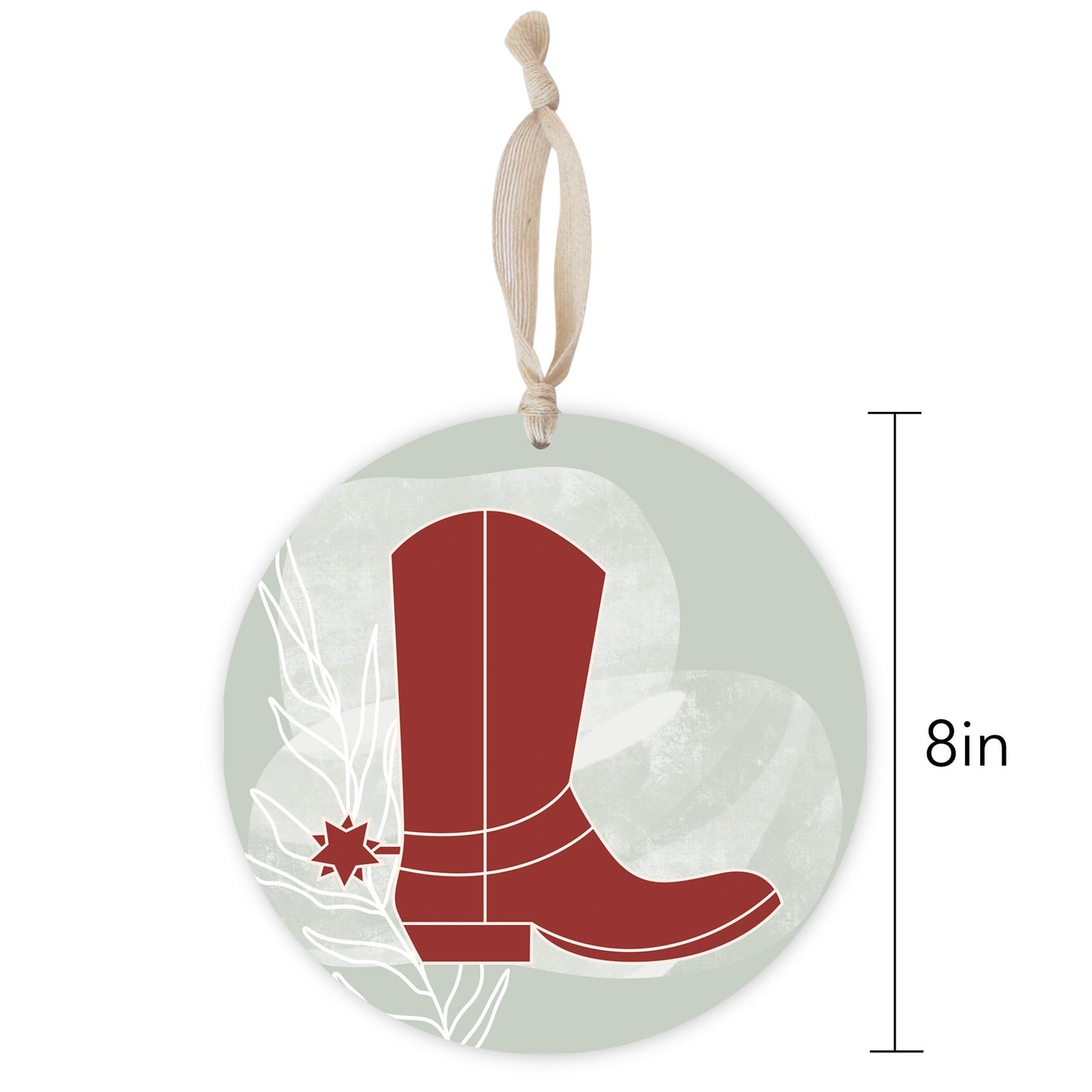 Modern Minimalist Oklahoma Boot | Wood Ornament | Eaches | Min 1