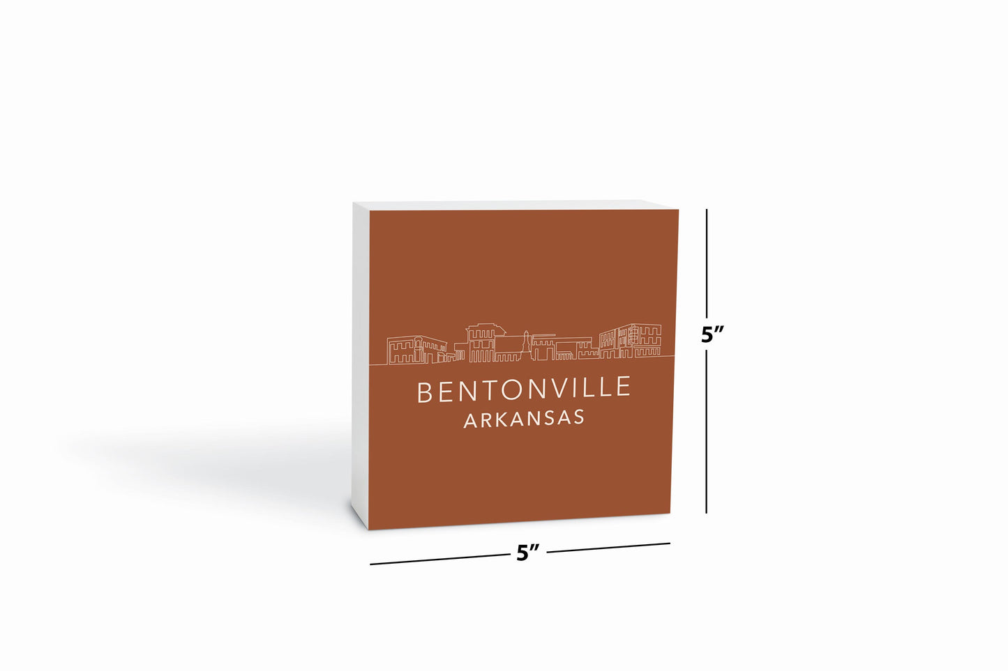 Modern Minimalist Arkansas Bentonville Skyline | Wood Block | Eaches | Min 4