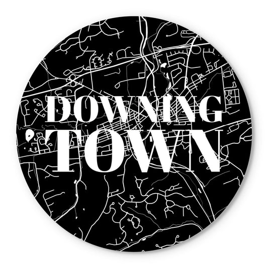 Minimalistic B&W Pennsylvania Downingtown Map | Wood Sign | Eaches | Min 1