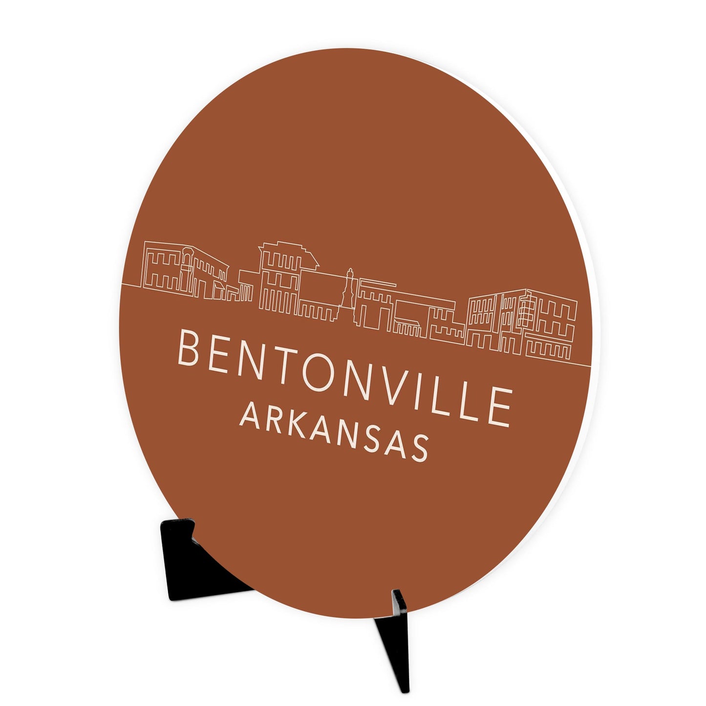 Modern Minimalist Arkansas Bentonville Skyline | Wood Sign | Eaches | Min 1