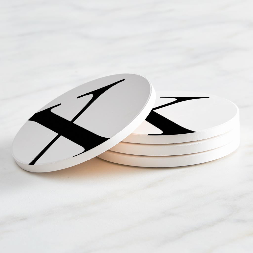 Minimalist Monogram X Circle | Absorbent Coasters | Set of 4 | Min 2