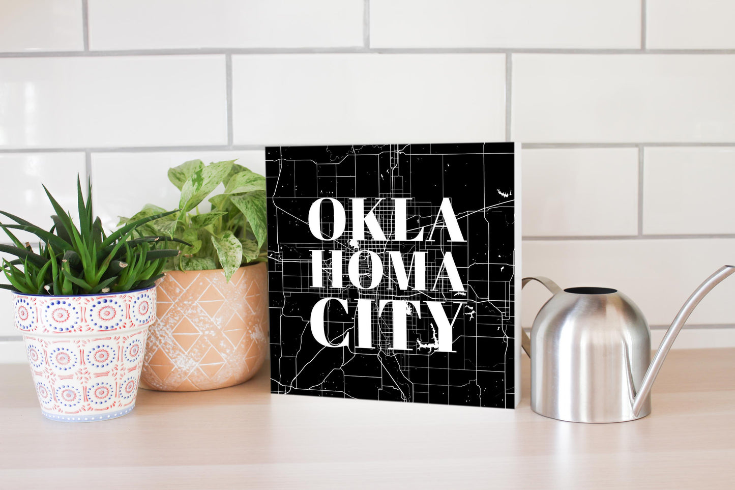 Modern Oklahoma City Map | Wood Block | Eaches | Min 2