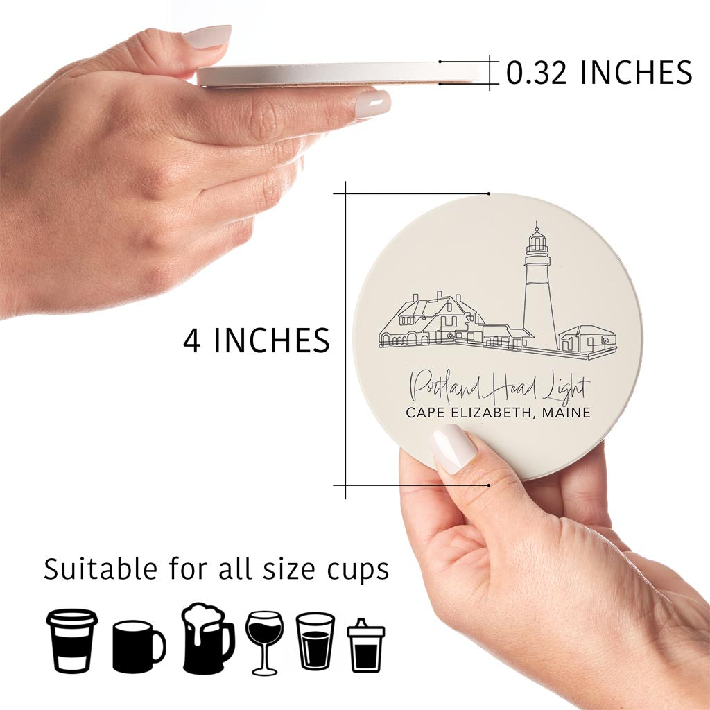 Portland Head Light | Absorbent Coasters | Set of 4 | Min 2