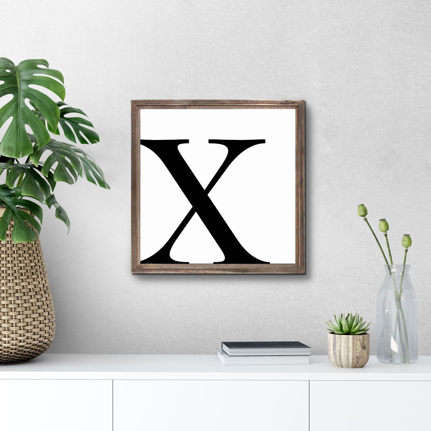 Minimalist Monogram X | Wood Sign | Eaches | Min 1