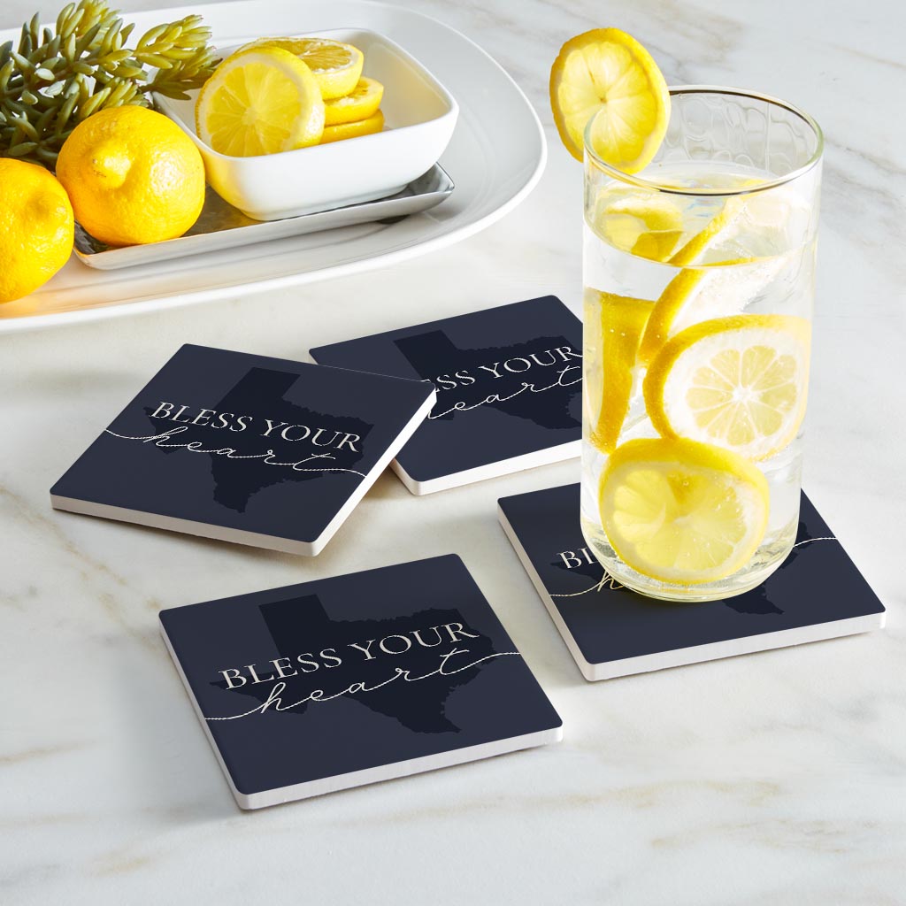 Modern Minimalist Texas Bless Your Heart| Absorbent Coasters | Set of 4 | Min 2