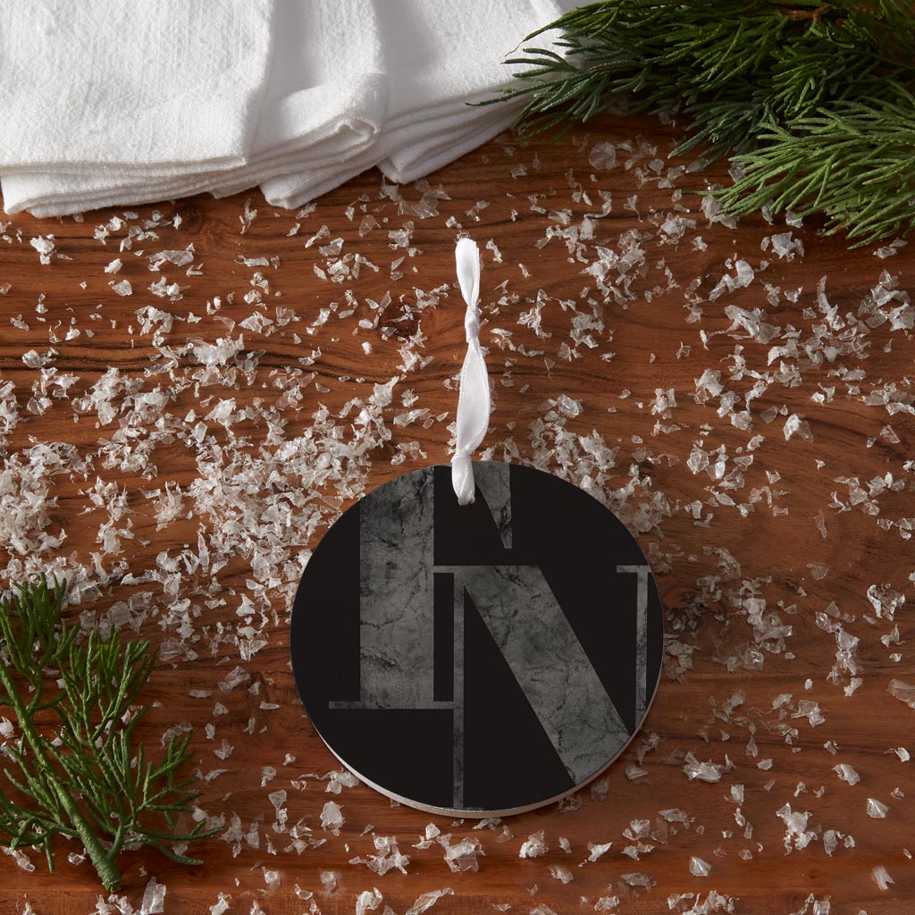 Minimalist B&W Tennessee Black Initials | Wood Ornament | Eaches | Min 6