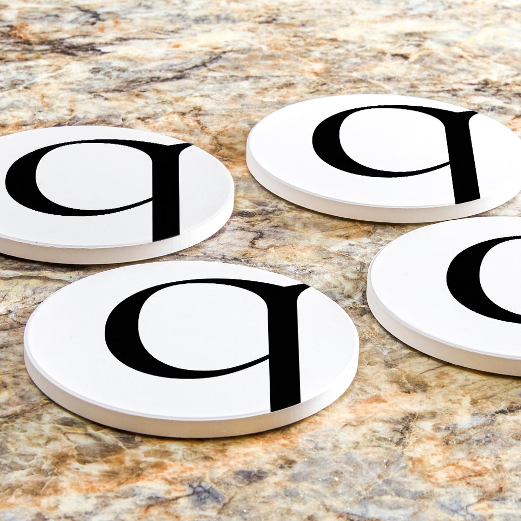 Minimalist Monogram Q Circle | Absorbent Coasters | Set of 4 | Min 2