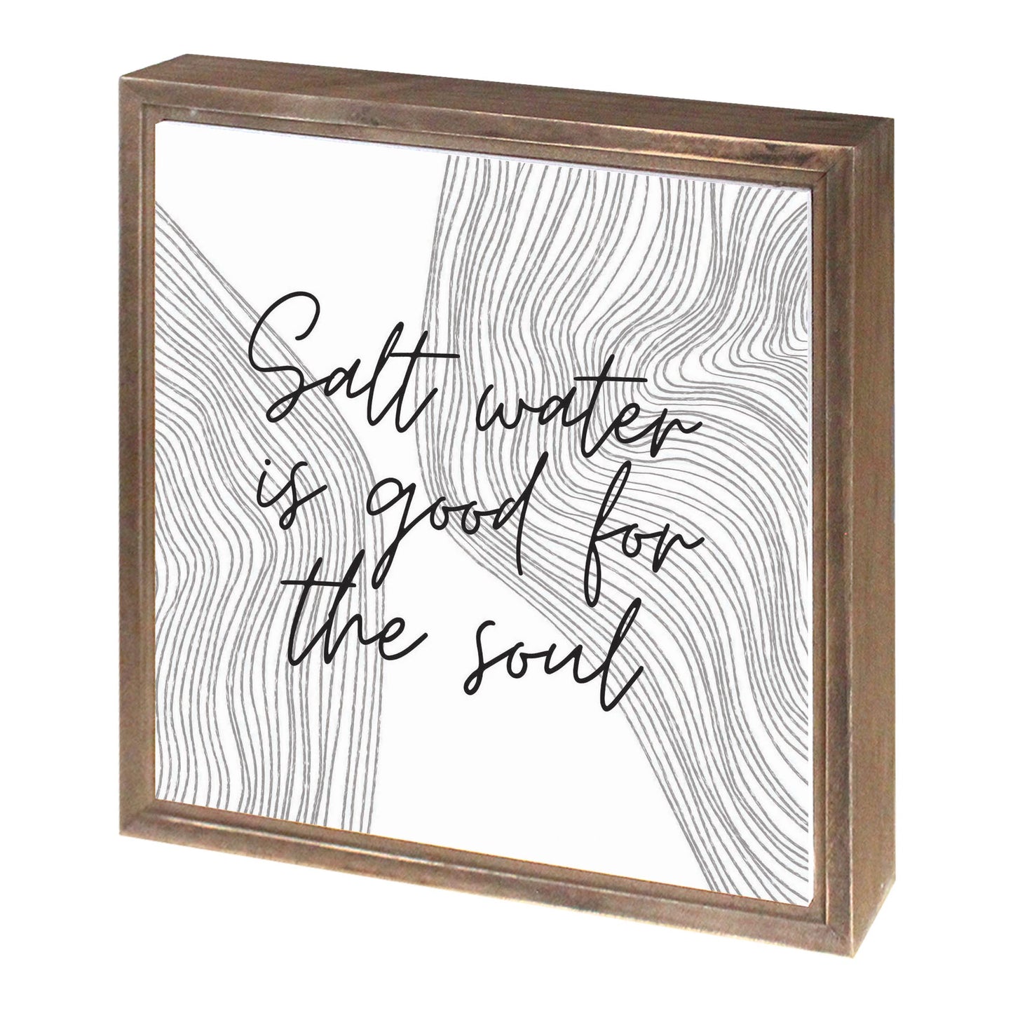 Minimalistic B&W Cape Cod Salt Water | Wood Sign | Eaches | Min 1