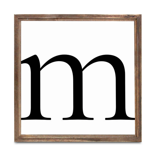 Minimalist Monogram M | Wood Sign | Eaches | Min 1