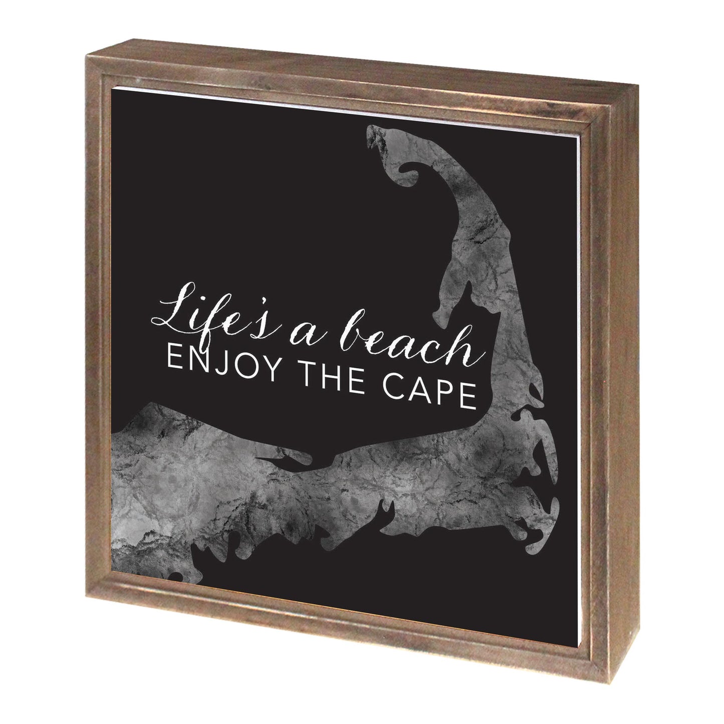 Minimalistic B&W Cape Cod Lifes A Beach | Wood Sign | Eaches | Min 1