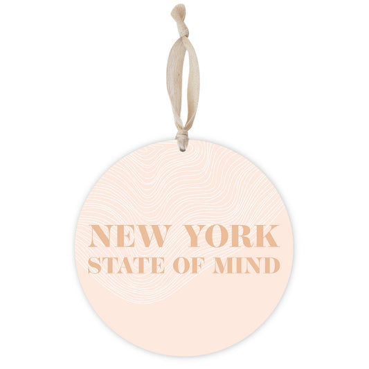 Modern Minimalist New York State Of Mind | Wood Ornament | Eaches | Min 1