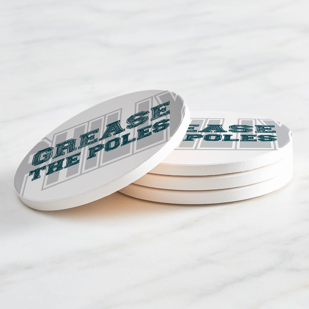 Modern Minimalist Pennsylvania Grease The Poles| Absorbent Coasters | Set of 4 | Min 2