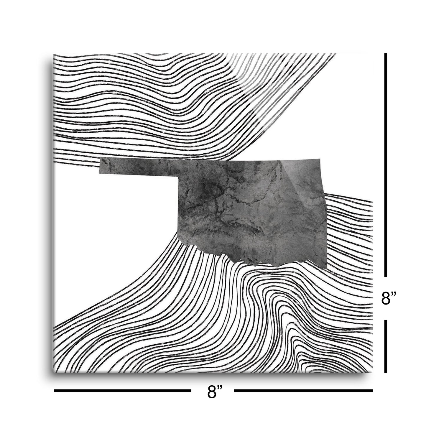 Modern Oklahoma State Shape With Fluid Lines | Hi-Def Glass Art | Eaches | Min 2