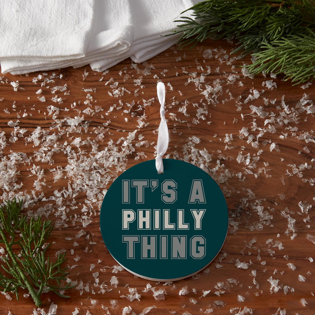 Modern Minimalist Pennsylvania Philly Thing | Wood Ornament | Eaches | Min 6