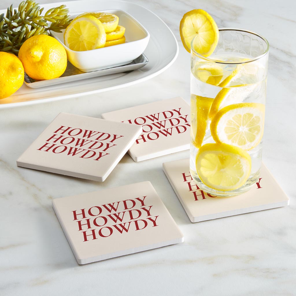 Modern Minimalist Texas Howdy | Absorbent Coasters | Set of 4 | Min 2