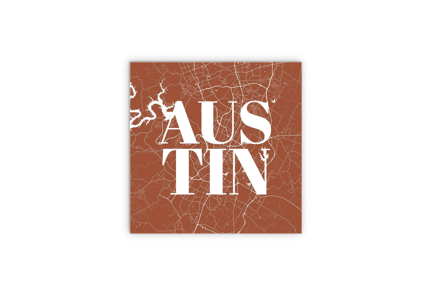 Modern Minimalist Texas Austin Map | Wood Sign | Eaches | Min 2