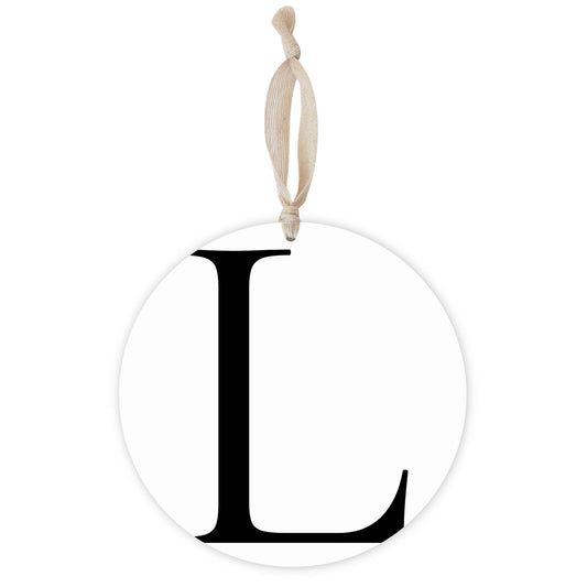 Minimalist Monogram L| Wood Ornament | Eaches | Min 1