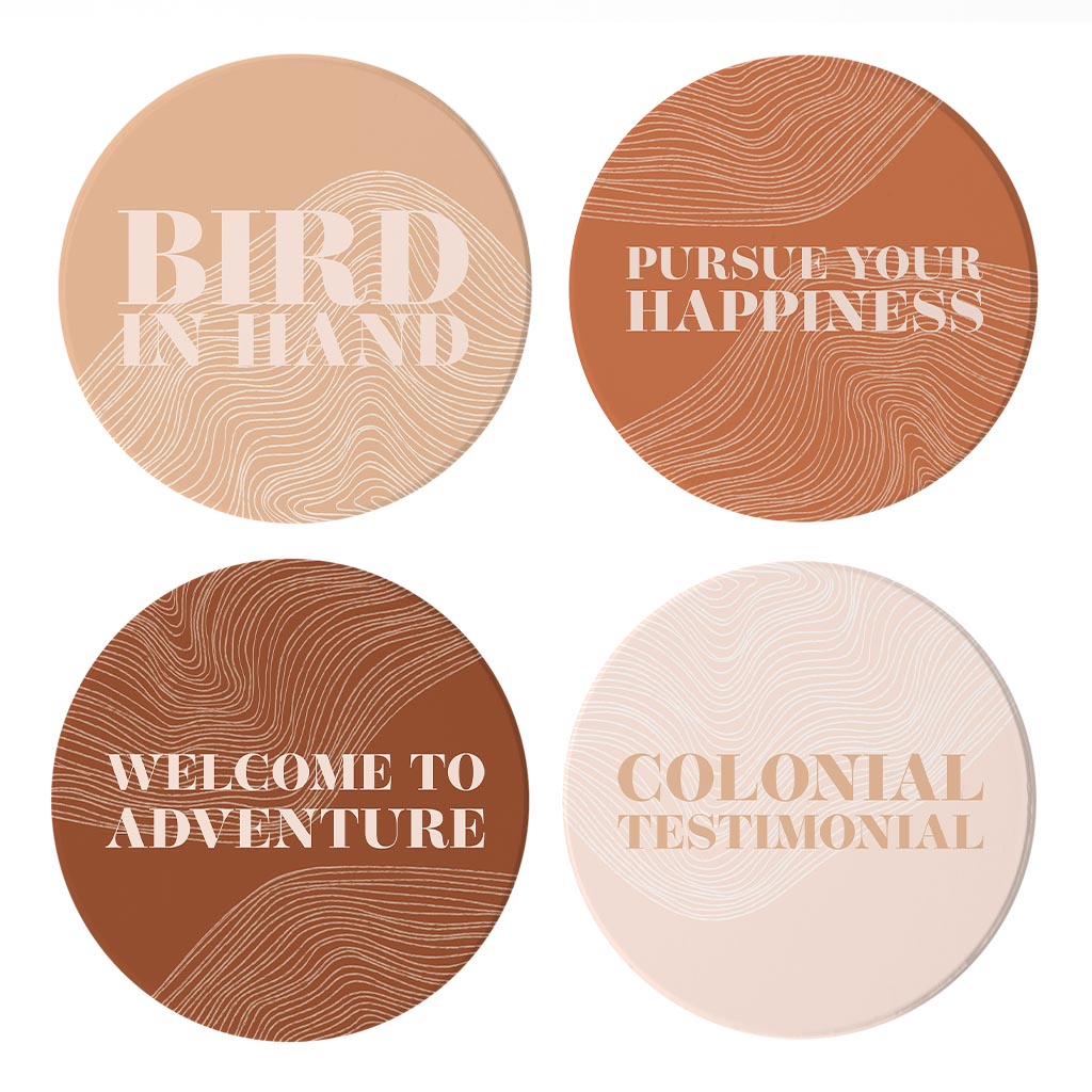 Modern Minimalist Pennsylvania Quips| Absorbent Coasters | Set of 4 | Min 2