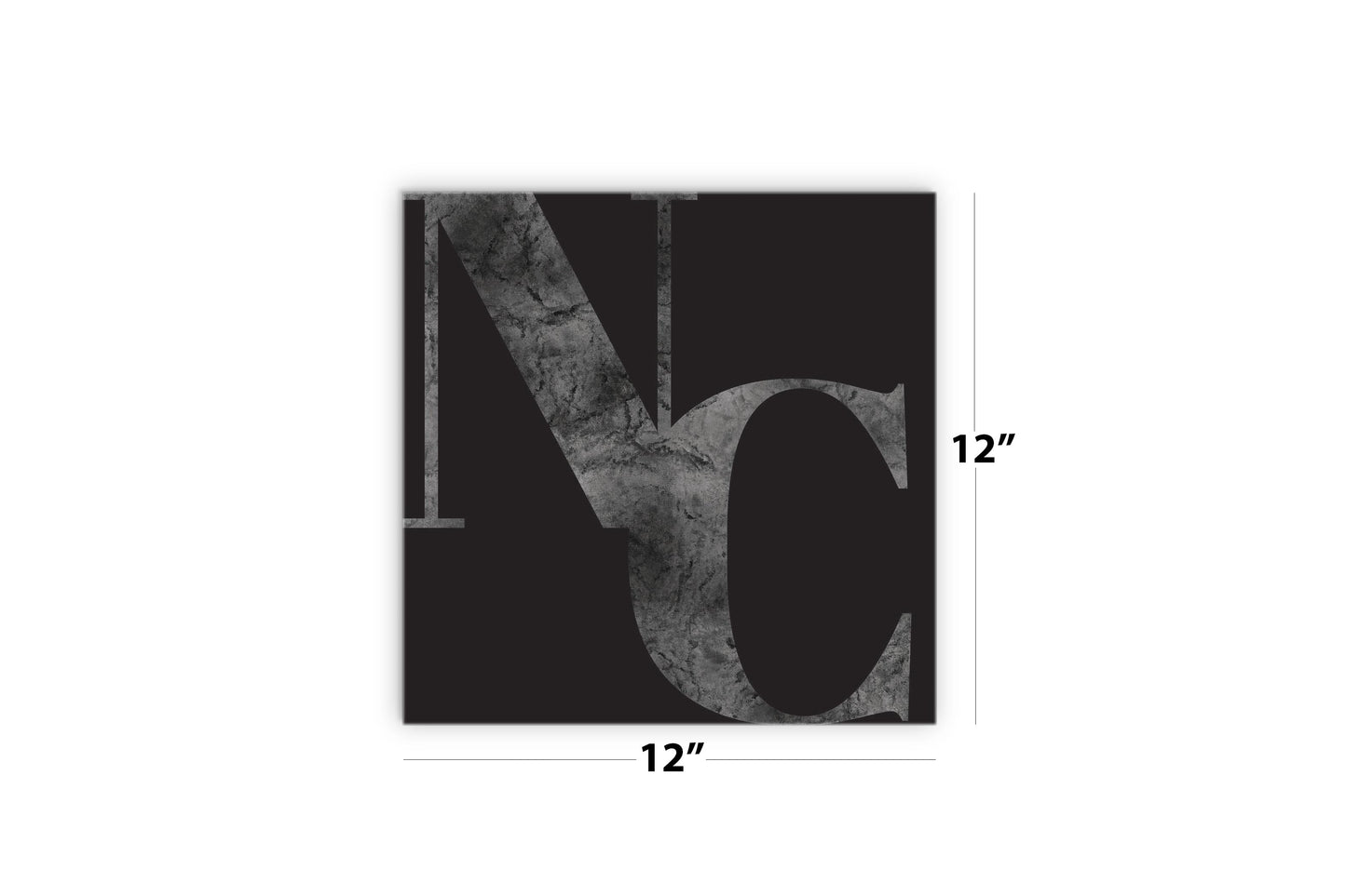 Minimalistic B&W North Carolina Black Initials | Wood Sign | Eaches | Min 2