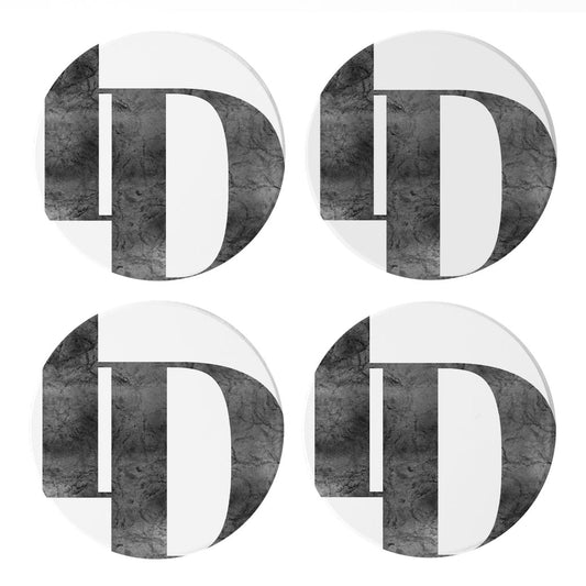 Minimalist B&W Idaho White Initials | Absorbent Coasters | Set of 4 | Min 2