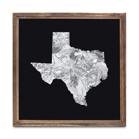 Minimalistic B&W Texas Metal State Shape | Wood Sign | Eaches | Min 1