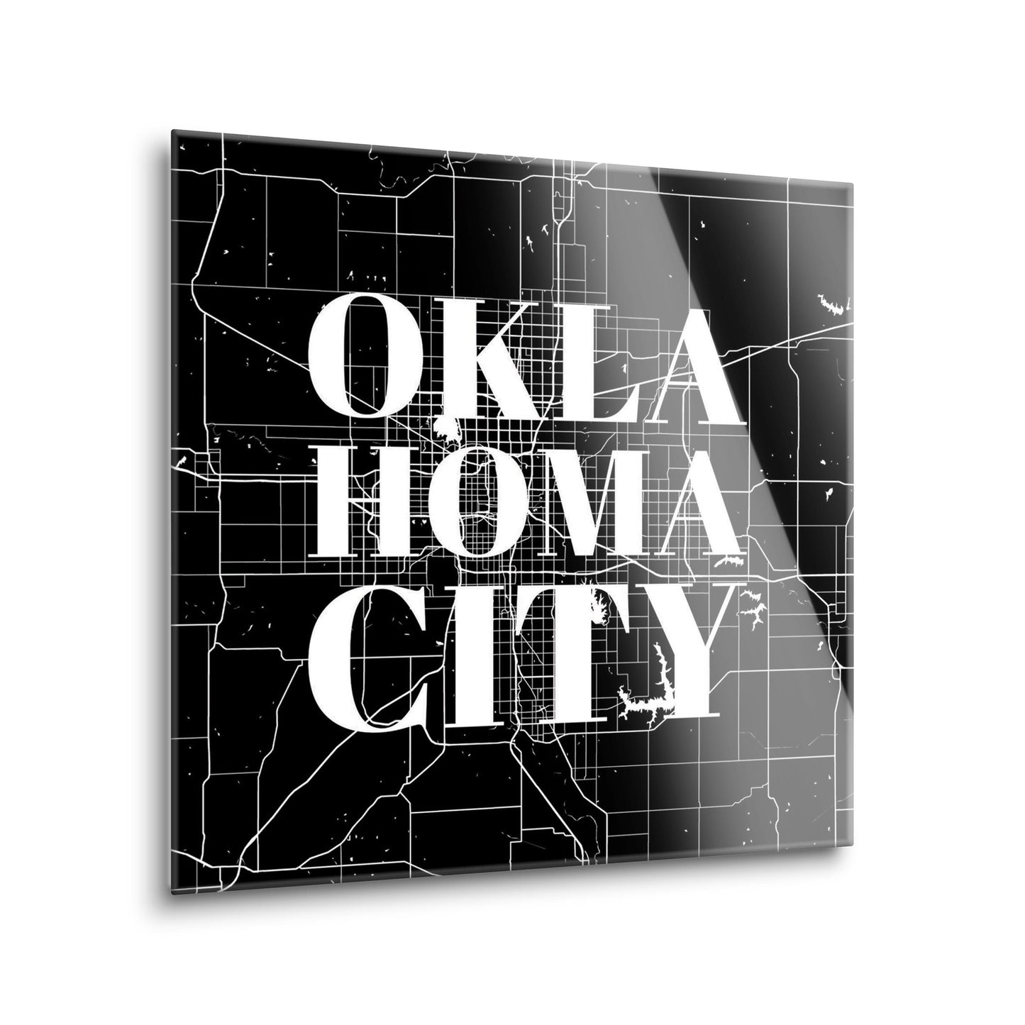 Modern Oklahoma City Map | Hi-Def Glass Art | Eaches | Min 2