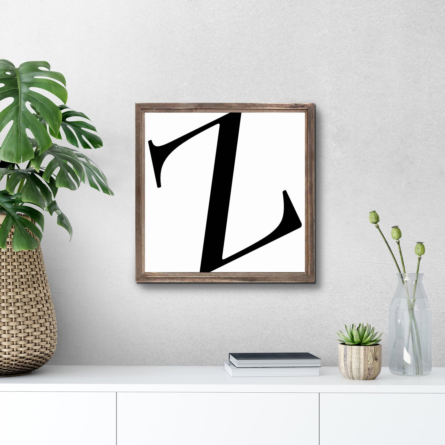 Minimalist Monogram Z | Wood Sign | Eaches | Min 1