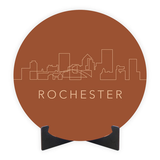 Modern Minimalist New York Rochester Skyline | Wood Sign | Eaches | Min 1