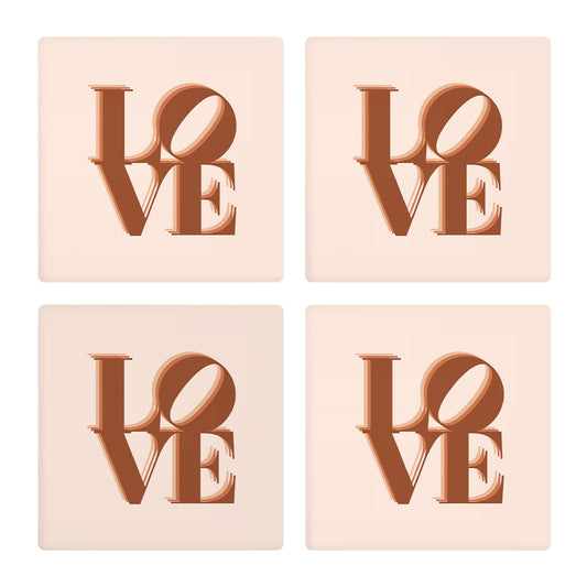 Modern Minimalist Pennsylvania Love Light | Absorbent Coasters | Set of 4 | Min 2